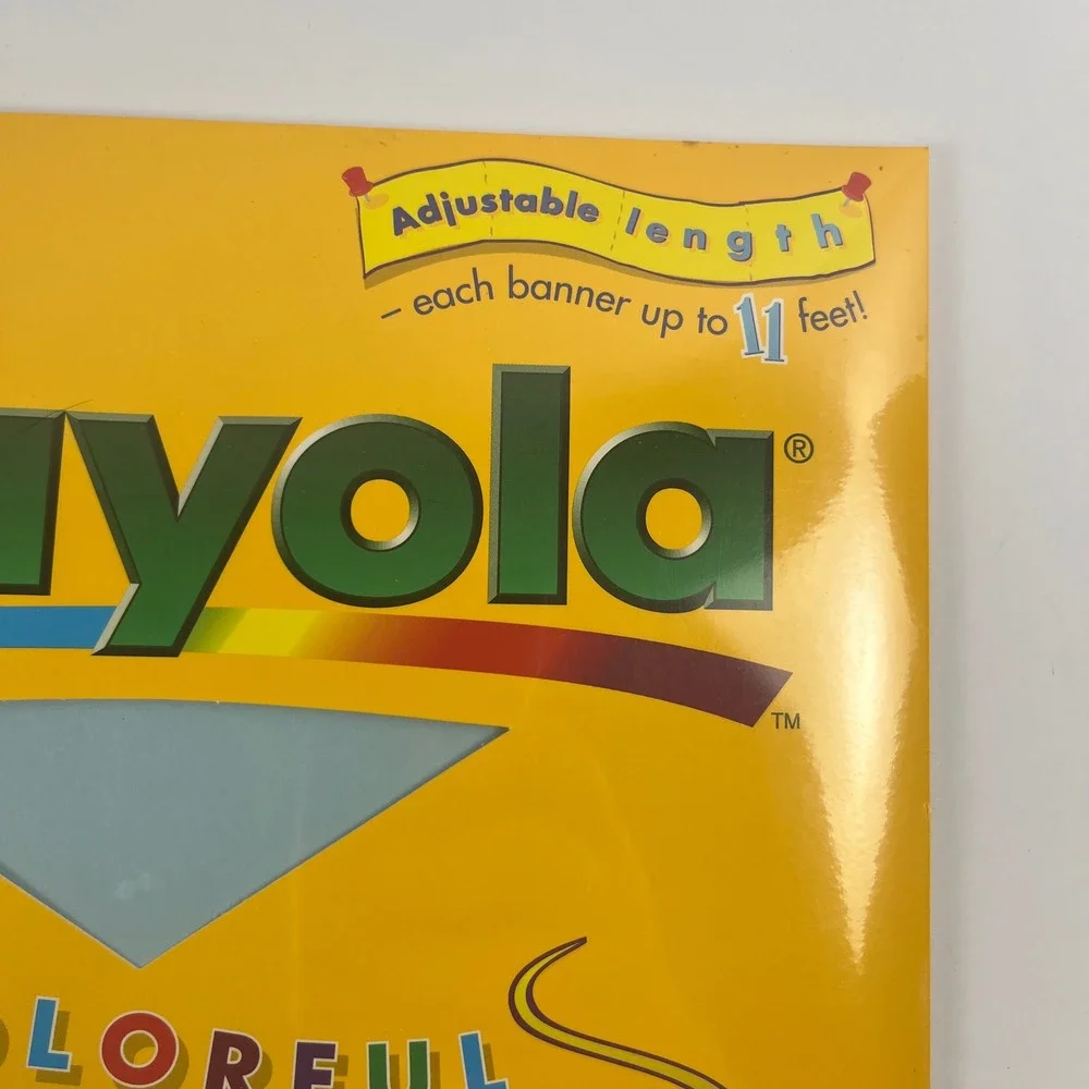 Crayola Colorful Banner Paper 3 Pack Yellow Blue Rainbow Speckle 11ft Each 85090 - Picture 4 of 5
